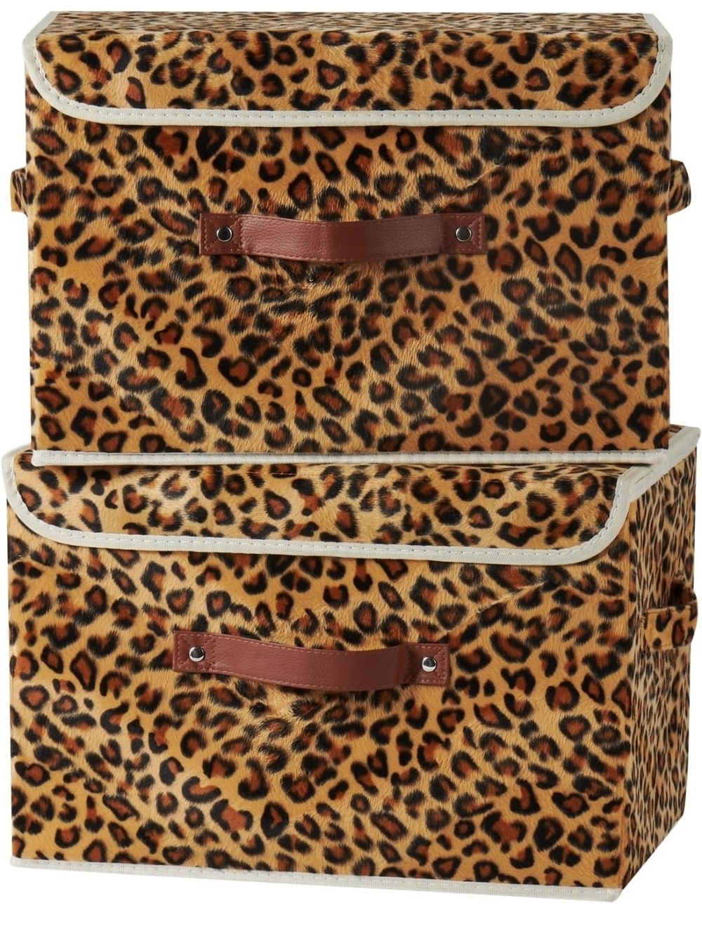 Leopard Print Storage Boxes - Set of 2